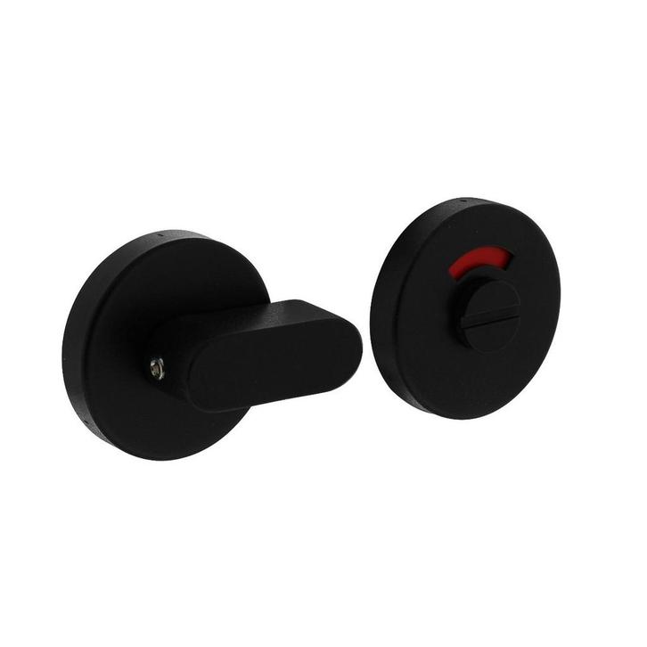 WC slot comfortknop rond verdekt RVS mat zwart - met vrij..., Doe-het-zelf en Bouw, Hang- en Sluitwerk, Slot, Nieuw, Ophalen of Verzenden