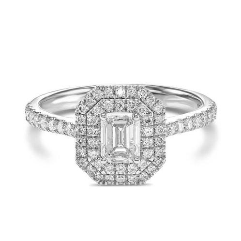 Verlovingsring - 18 karaat Witgoud -  0.89ct. tw. Diamant, Bijoux, Sacs & Beauté, Bijoux anciens