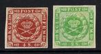 Denemarken 1858 - wapenschild 4s roodbruin & 8s groen - Nº, Gestempeld