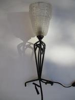Lamp - Art Deco lamp circa 1935. Smeedijzer, glazen tulp, Antiek en Kunst