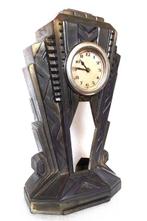 Franse Art Deco mantelklok - Antiek Messing - 1920-1930 -