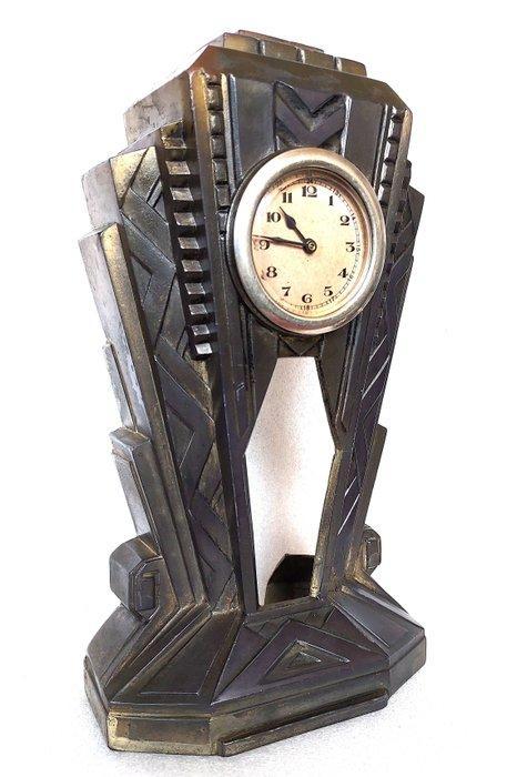 Franse Art Deco mantelklok - Antiek Messing - 1920-1930 -, Antiek en Kunst, Antiek | Klokken
