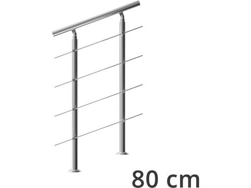 Monzana Trapleuning 80 cm - Met 4 Spijlen – Roestvrijstaal, Huis en Inrichting, Woonaccessoires | Overige, Nieuw, Verzenden