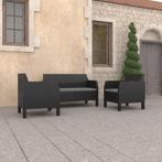 vidaXL 3-delige Loungeset met kussens PP rattan, Tuin en Terras, Tuinsets en Loungesets, Verzenden, Nieuw, Loungeset