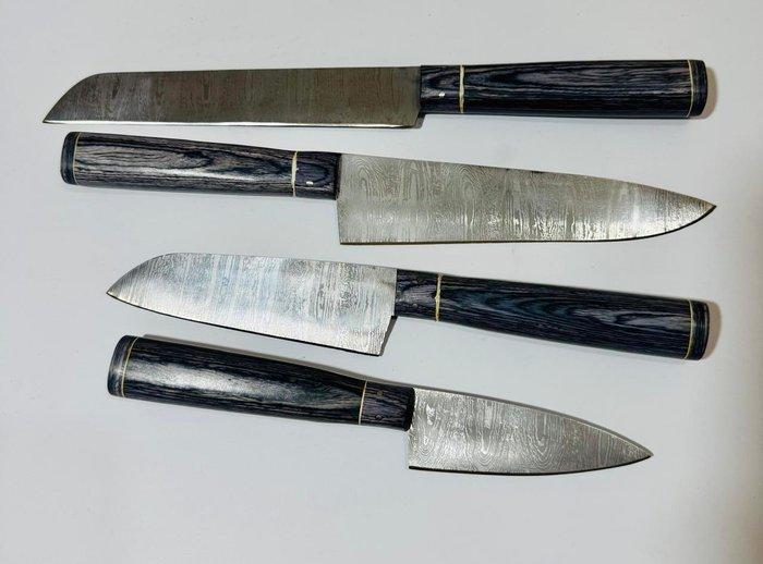 Keukenmes - Keukenmessen Set (0252) - exotisch houten, Antiquités & Art, Antiquités | Ustensiles de cuisine