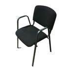 Set van 6 Vergaderstoeenl met armleuningen – Zwart, Ophalen of Verzenden