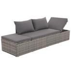 Ligbed met Kussens - Grijs Poly Rattan | OP = OP | Tuinme..., Verzenden, Nieuw, Rotan, Verstelbaar