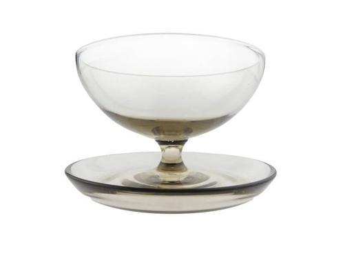 IJscoupe op vaste voet - rookglas, Antiquités & Art, Antiquités | Verre & Cristal, Envoi