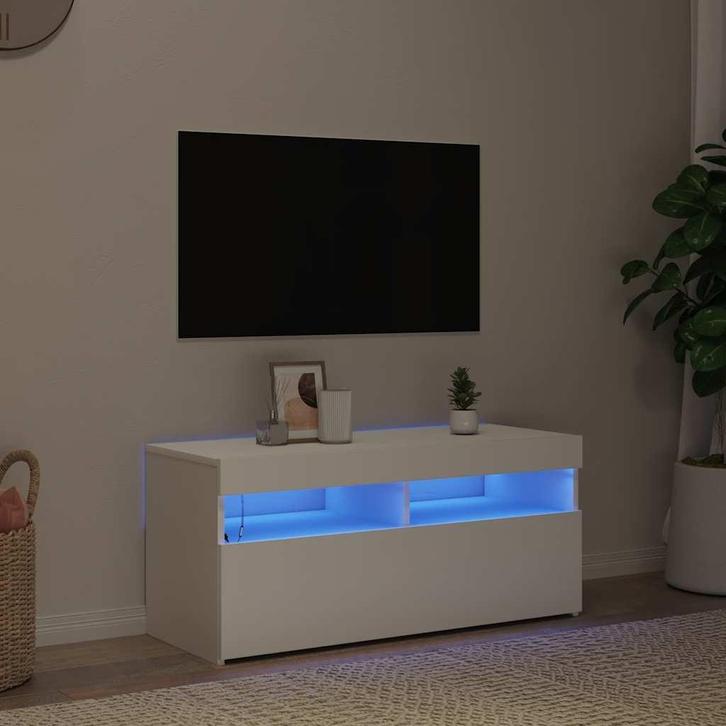 TV-meubel LED Wit | OP = OP | 46% Voordeel! (tv meubel), Huis en Inrichting, Kasten |Televisiemeubels, Minder dan 100 cm, 25 tot 50 cm