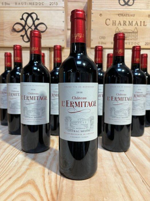 2016 Chateau L’Ermitage - Haut-Médoc - 12 Flessen (0.75, Collections, Vins