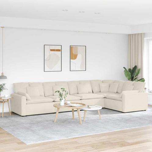 vidaXL Modulaire bank met kussens fluweel crèmekleurig, Huis en Inrichting, Zetels | Zetels, Nieuw, Verzenden
