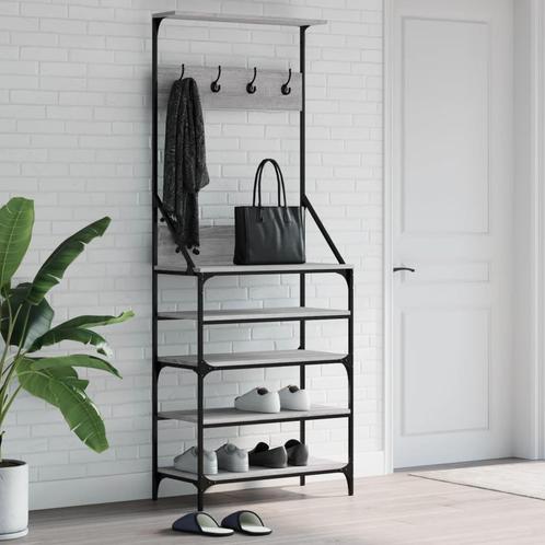 vidaXL Kledingrek met schoenenrek 70x34x184 cm grijs sonoma, Huis en Inrichting, Kasten | Kleerkasten, Nieuw, Verzenden