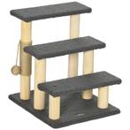 TRUUSK Katten Trap 3 Trappen 48H cm - Met Teddy Stof - Voor, Verzenden, Nieuw
