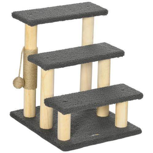 TRUUSK Katten Trap 3 Trappen 48H cm - Met Teddy Stof - Voor, Dieren en Toebehoren, Katten-accessoires, Verzenden
