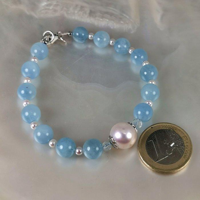 Armband Zilver Parel - Parel - SSP-Akoya & Aquamarines, Handtassen en Accessoires, Armbanden