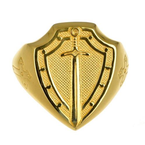 Ring met amulet - 18 karaat Geel goud, Handtassen en Accessoires, Antieke sieraden