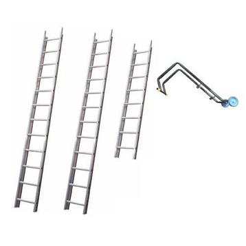Solide dakladderset met nokhaak 8m, Ophalen of Verzenden, Ladder