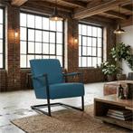 Leren fauteuil Lodge - Toledo Turquoise (blauw), Huis en Inrichting, Industrieel, Modern, Scandinavisch, Nieuw, Ophalen of Verzenden