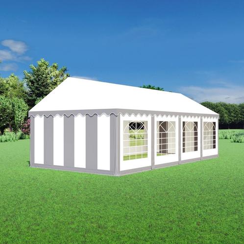 Partytent 4x8 PVC - Classic | Grijs / wit, Jardin & Terrasse, Tonnelles, Envoi