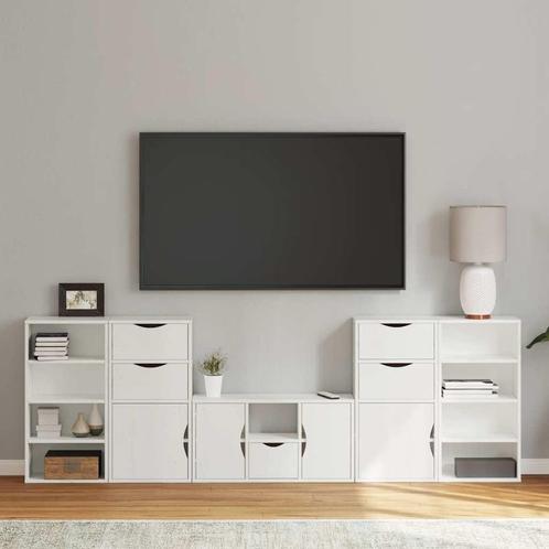 vidaXL 5-delig Tv-meubel met opbergruimte ODDA massief, Huis en Inrichting, Kasten |Televisiemeubels, Nieuw, Verzenden