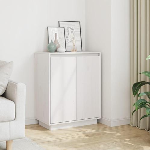 vidaXL Dressoir 60x34x75 cm massief grenenhout wit, Huis en Inrichting, Kasten | Dressoirs, Nieuw, Verzenden