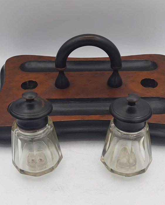 Sans prix de réserve - Ensemble de bureau (3) - Bois, Verre, Collections, Stylos