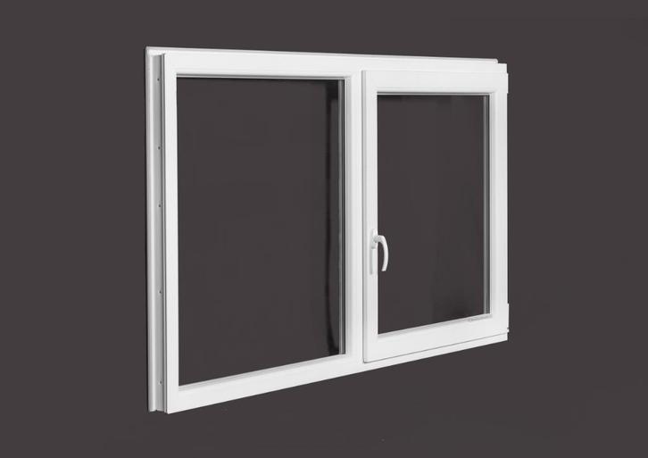 PVC vast-draaikiep b200xh130 cm Wit, Doe-het-zelf en Bouw, Glas en Ramen, Dubbelglas, Nieuw, Gevelraam of Ruit, 120 tot 160 cm