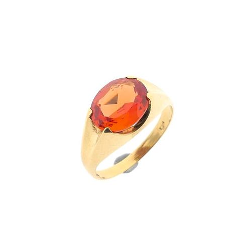 Vintage gouden ring met saffier (gouden sieraden, geelgoud), Handtassen en Accessoires, Ringen, Dame, Met edelsteen, Overige kleuren