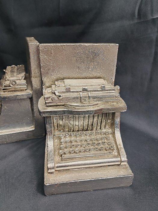 Silea - Serre-livres - Machine a écrire - résine et metal, Antiquités & Art, Curiosités & Brocante