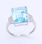 Zonder Minimumprijs - Ring - 14 karaat Witgoud Topaas -, Handtassen en Accessoires, Ringen, Nieuw