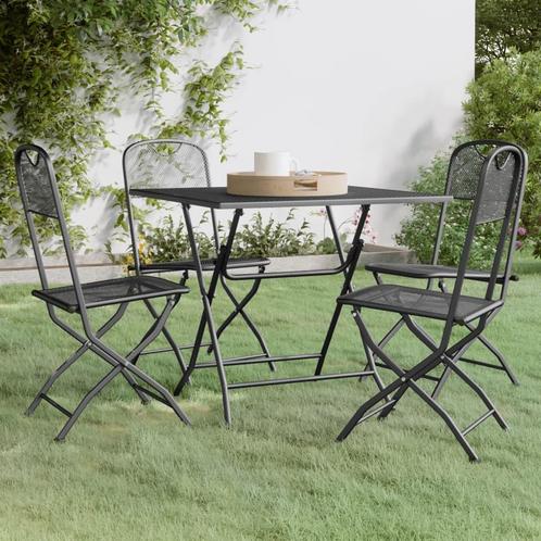 vidaXL 5-delige Tuinset metaalgaas antracietkleurig, Tuin en Terras, Tuinsets en Loungesets, Tuinset, Nieuw, Verzenden