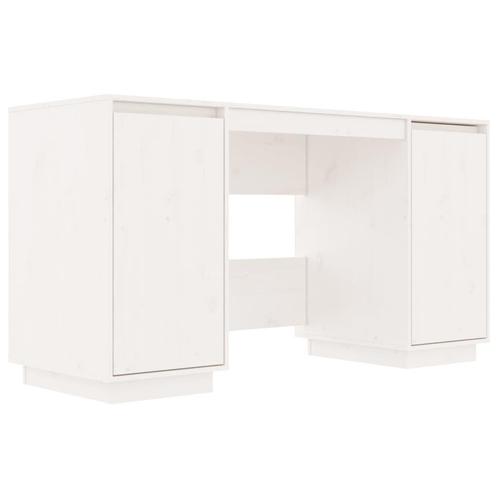 Bureau Massief Grenen Wit | Tweede Kansje | Ideaal Home O..., Huis en Inrichting, Bureaus, Nieuw, Bureau, Verzenden