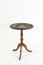 Salontafel - Leder, Mahonie - Service-tafeltje in, Antiek en Kunst