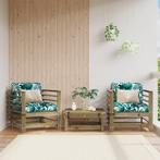 vidaXL Tuinstoelen 2 st met kussens geïmpregneerd grenenhout, Tuin en Terras, Verzenden, Nieuw