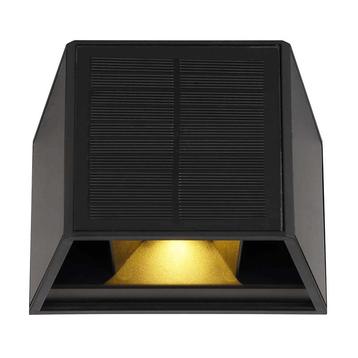 Zonnepaneel wandlamp zwart 1W LED 3000K IP54, Tuin en Terras, Verzenden, Nieuw, Netvoeding, Led