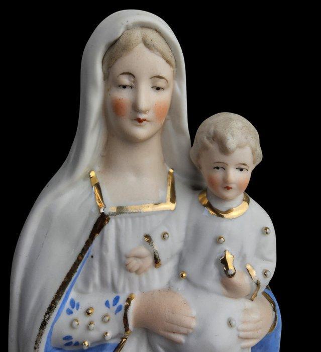 Beeld, Maria met kindje Jezus - 25 cm - Biscuit porselein, Antiek en Kunst, Kunst | Niet-Westerse kunst