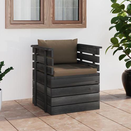 vidaXL Tuinfauteuil met kussens pallet grenenhout, Tuin en Terras, Tuinsets en Loungesets, Nieuw, Verzenden