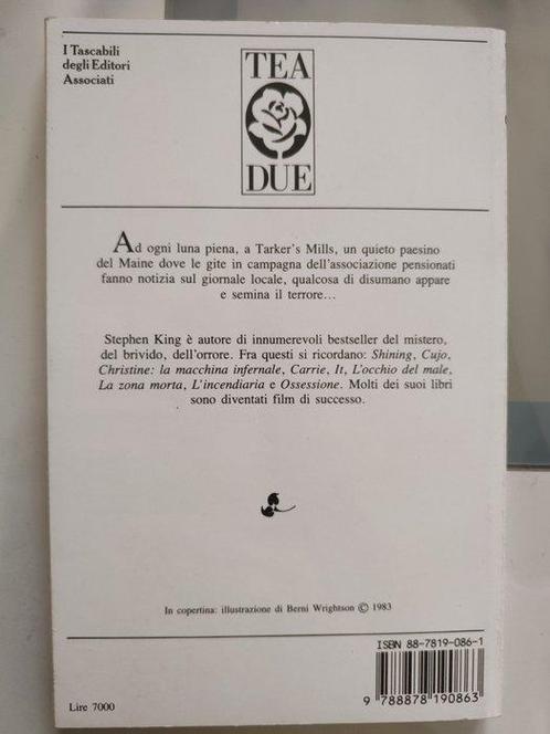 Stephen King - Unico indizio la luna piena - 1989, Antiek en Kunst, Antiek | Boeken en Manuscripten