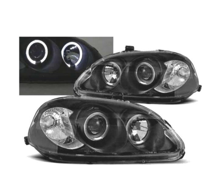 PHARES HONDA CIVIC 99-01 ANGEL EYES FOND NOIR, Auto-onderdelen, Verlichting, Verzenden