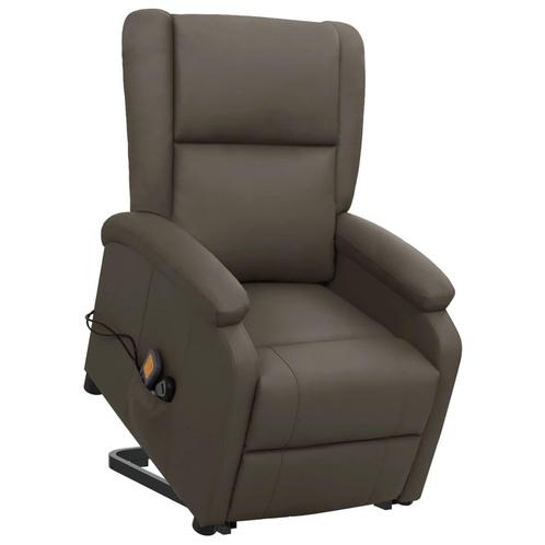 vidaXL Sta-op-massagestoel kunstleer grijs, Huis en Inrichting, Stoelen, Nieuw, Verzenden