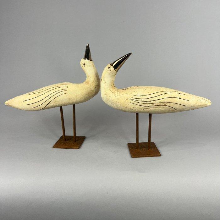 Ewa Budzowska - 2 big birds - (with 24carat gold), Antiek en Kunst, Kunst | Designobjecten