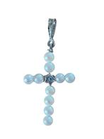 Mimi - Pendentif en forme de croix - 18 carats Or blanc, Bijoux, Sacs & Beauté