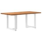 vidaXL Eettafel rechthoekig 180x90x74 cm massief eikenhout, Huis en Inrichting, Tafels | Eettafels, Verzenden, Nieuw