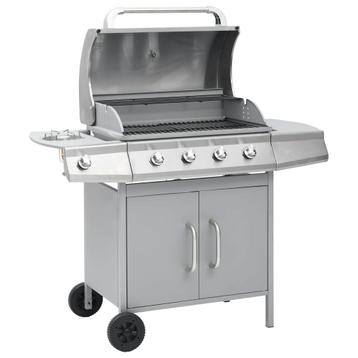 vidaXL Gasbarbecue 4+1 kookzone roestvrij staal, Verzenden, Nieuw