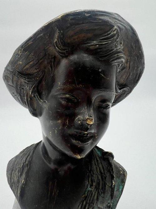 sculptuur, Volto giovanile firmato De Martino - 21 cm -, Antiek en Kunst, Curiosa en Brocante