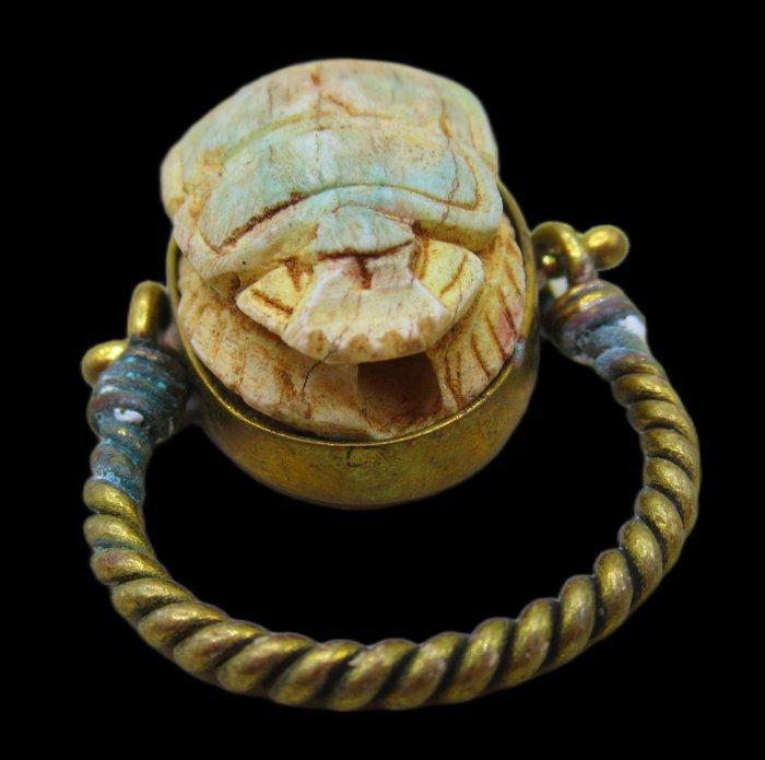 Post-middeleeuws Egyptische scarabee draairing - 3.5 cm, Antiquités & Art, Antiquités | Autres Antiquités