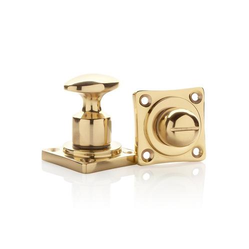 Klassieke WC draaiknop messing gelakt vierkant, Doe-het-zelf en Bouw, Hang- en Sluitwerk, Slot, Nieuw, Koper of Messing, Ophalen of Verzenden