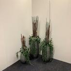 Complete sets van 3 vazen met kunstplant in een stenen vaas, Huis en Inrichting, Kamerplanten