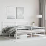 vidaXL Bedframe met hoofd- en voeteneinde metaal wit 180x200, Huis en Inrichting, Slaapkamer | Bedden, Verzenden, Nieuw