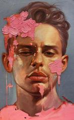 Alexy Berthelot - Pink portrait man    giclée on canvas, Antiek en Kunst, Kunst | Schilderijen | Modern